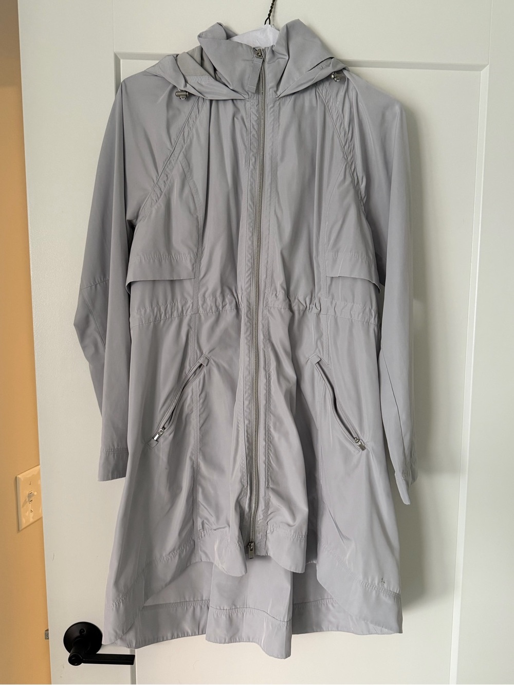 Light Gray athleta Women’s Hooded Rain Jacket